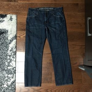 Original Straight Dark Blue Jeans from AEO